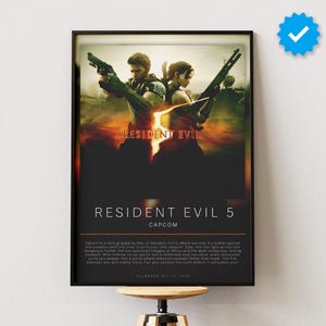 Resident Evil 5 Poster | Gaming Poster | Video Game Prints | Wall Decor Posters | Gaming Gift | Video Game Poster | Gaming Decor