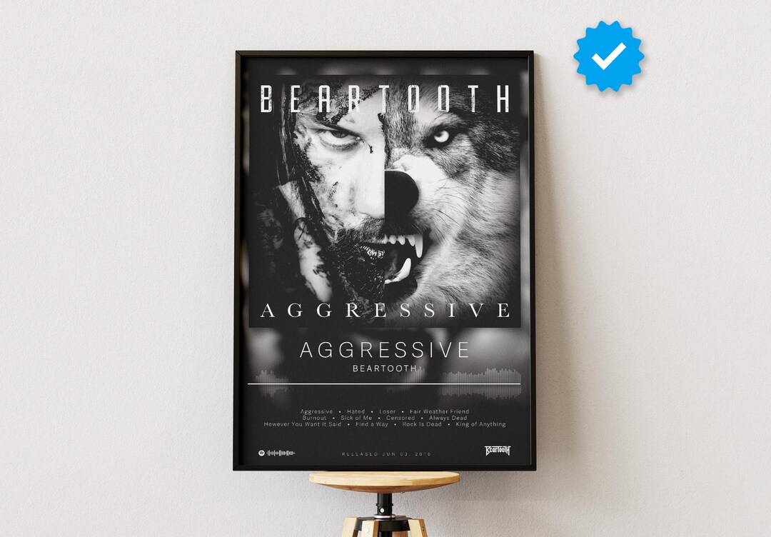 Beartooth Poster | Aggressive Poster | Album Poster Prints | Wall Decor ...