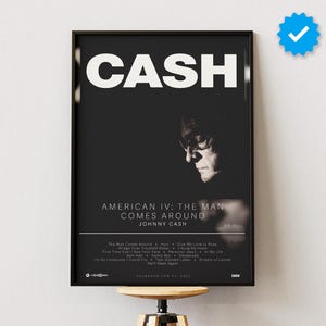 Johnny Cash Poster | American IV: The Man Comes Around Poster | Album Poster Prints | Wall Decor Posters| Album Cover | Country Music Poster