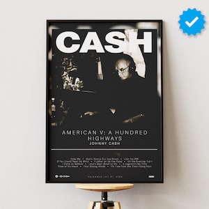 Johnny Cash Poster | American V: A Hundred Highways Poster | Album Poster Prints | Wall Decor Posters | Album Cover | Country Music Poster