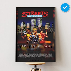 Streets of Rage Poster | Gaming Poster | Video Game Prints | Wall Decor Posters | Gaming Gift | Video Game Poster | Gaming Decor
