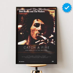 Bob Marley & The Wailers Poster | Catch A Fire Poster | Album Poster Prints | Wall Decor Posters | Album Cover | Reggae Music Poster