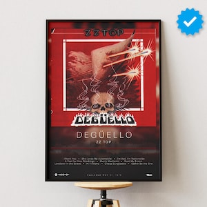 ZZ Top Poster | Deguello Poster | Album Poster Prints | Wall Decor Posters | Album Cover | Rock Music Poster