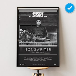 Johnny Cash Poster | Songwriter Poster | Album Poster Prints | Wall Decor Posters | Album Cover | Country Music Poster