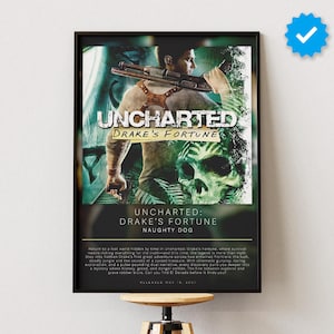 Uncharted: Drake&#39;s Fortune Poster | Gaming Poster | Video Game Prints | Wall Decor Posters | Gaming Gift | Video Game Poster | Gaming Decor