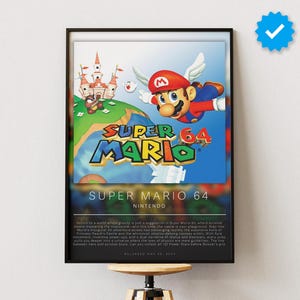 Super Mario 64 Poster | Gaming Poster | Video Game Prints | Wall Decor Posters | Gaming Gift | Video Game Poster | Gaming Decor