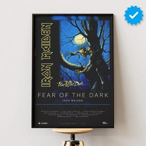 Iron Maiden Poster | Fear Of The Dark Poster | Album Poster Prints | Wall Decor Posters | Album Cover | Metal Music Poster