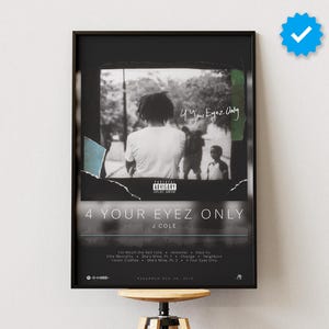 J Cole Poster | 4 Your Eyez Only Poster | Album Poster Prints | Wall Decor Posters | Album Cover | Rap Music Poster
