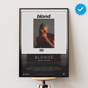 Póster de Frank Ocean / Póster de Blonde / Impresiones de pósteres de álbumes / Pósteres de decoración de pared / Portada de álbum / Póster de música R&B