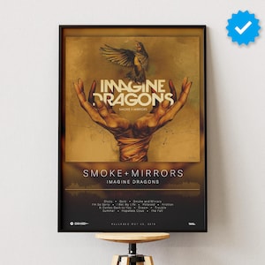 Imagine Dragons Poster | Smoke + Mirrors Poster | Album Poster Prints | Wall Decor Posters | Album Cover | Pop Music Poster