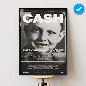 Johnny Cash Poster | American VI: Ain&#39;t No Grave Poster | Album Poster Prints | Wall Decor Posters | Album Cover | Country Music Poster