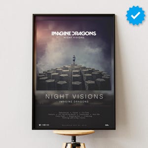 Imagine Dragons Poster | Night Visions Poster | Album Poster Prints | Wall Decor Posters | Album Cover | Pop Music Poster
