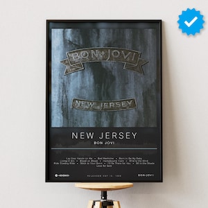 Bon Jovi Poster | New Jersey Poster | Album Poster Prints | Wall Decor Posters | Album Cover | Rock Music Poster