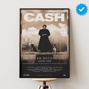 Johnny Cash Poster | American Recordings Poster | Album Poster Prints | Wall Decor Posters | Album Cover | Country Music Poster