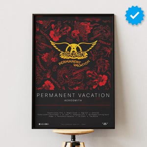 Aerosmith Poster | Permanent Vacation Poster | Album Poster Prints | Wall Decor Posters | Album Cover | Rock Music Poster