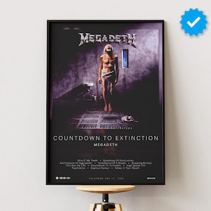 Megadeth Poster | Countdown To Extinction Poster | Album Poster Prints | Wall Decor Posters | Album Cover | Metal Music Poster