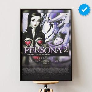 Châtiment éternel de Persona 2 | Poster de jeu vidéo | Impressions de jeux vidéo | Poster décoratif mural | Cadeau de jeu | Affiche de jeu vidéo | Décoration de jeu
