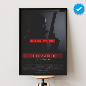 Hitman 3 Poster | Gaming Poster | Video Game Prints | Wall Decor Posters | Gaming Gift | Video Game Poster | Gaming Decor