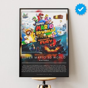 Super Mario 3D World Poster | Gaming Poster | Video Game Prints | Wall Decor Posters | Gaming Gift | Video Game Poster | Gaming Decor