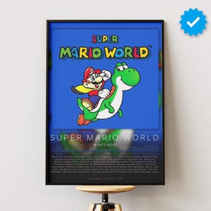 Super Mario World Poster | Gaming Poster | Video Game Prints | Wall Decor Posters | Gaming Gift | Video Game Poster | Gaming Decor