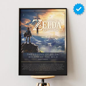 The Legend of Zelda: Breath of the Wild Poster | Gaming Poster | Video Game Prints | Wall Decor Posters | Video Game Poster | Gaming Decor