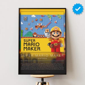 Super Mario Maker Poster | Gaming Poster | Video Game Prints | Wall Decor Posters | Gaming Gift | Video Game Poster | Gaming Decor