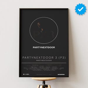 Partynextdoor Poster | Partynextdoor 3 (P3) Poster | Album Poster Drucke | Wanddekor Poster | Album-Cover | R&B Musik Poster