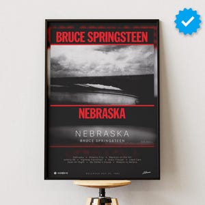 Bruce Springteen Poster | Nebraska Poster | Album Poster Prints | Wall Decor Posters | Album Cover | Rock Music Poster