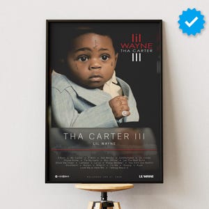 Poster di Lil Wayne / Poster di Tha Carter III / Stampe di poster di album / Poster di decorazioni da parete / Copertina di album / Poster di musica rap