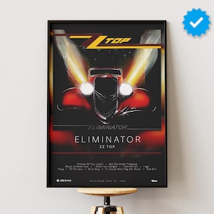 ZZ Top Poster | Eliminator Poster | Album Poster Prints | Wall Decor Posters | Album Cover | Rock Music Poster