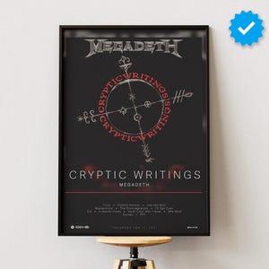 Megadeth Poster | Cryptic Writings Poster | Album Poster Prints | Wall Decor Posters | Album Cover | Metal Music Poster