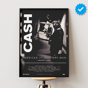 Johnny Cash Poster | American III: Solitary Man Poster | Album Poster Prints | Wall Decor Posters | Album Cover | Country Music Poster