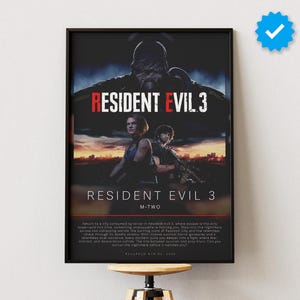 Resident Evil 3 Poster | Gaming Poster | Video Game Prints | Wall Decor Posters | Gaming Gift | Video Game Poster | Gaming Decor