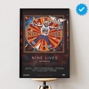 Aerosmith Poster | Nine Lives Poster | Album Poster Prints | Wall Decor Posters | Album Cover | Rock Music Poster