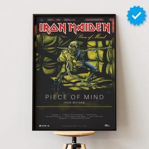 Iron Maiden Poster | Piece Of Mind Poster | Album Poster Prints | Wall Decor Posters | Album Cover | Metal Music Poster