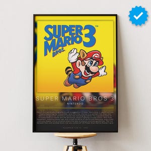 Super Mario Bros 3 Poster | Gaming Poster | Video Game Prints | Wall Decor Posters | Gaming Gift | Video Game Poster | Gaming Decor