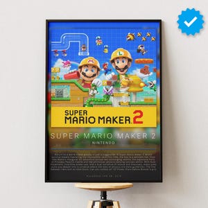 Super Mario Maker 2 Poster | Gaming Poster | Video Game Prints | Wall Decor Posters | Gaming Gift | Video Game Poster | Gaming Decor