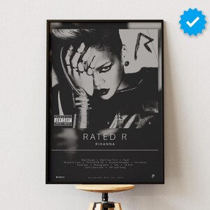 Rihanna Poster | Rated R Poster | Album Poster Prints | Wall Decor Posters | Album Cover | Pop Music Poster