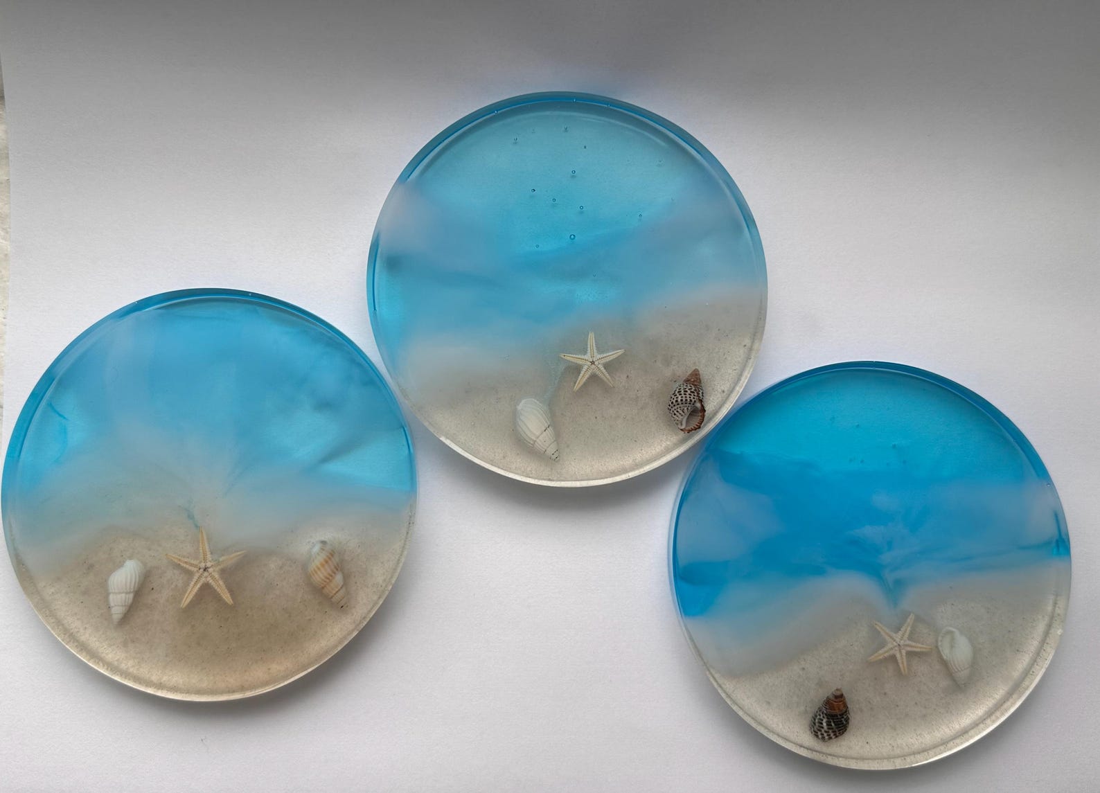 Ocean Resin Beach Coaster | Handmade Beach Drink Coasters | Coastal ...