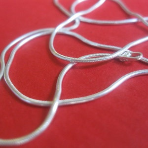 Snake Chain in Sterling Silver~ 16, 18, 20, 24, 30 inches, multiple lengths! Sturdy, 925 sterling, lobster claw clasp, fits small bails