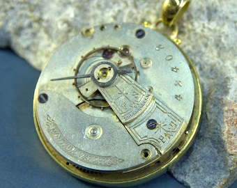 Vintage RITMA Gold Pendant Watch Necklace ,swiss Mechanical