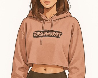 Relaxed Crop Hoodie - Lightweight Cotton Blend with Raw Hem