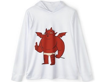 Rode Cartoon Devil Duimen Omhoog Hoodie | Grafisch demonkarakter