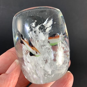 Handmade Glass Tropical Fish Paperweight | Aquarium/Ocean Coral Scene Art Decor