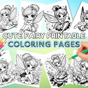 FAIRY-THEMED 30 PAGE Coloring Sheets for Toddlers, Preschool and Kindergarten – Magical Printable Coloring Book– Digital Download Pdf Access