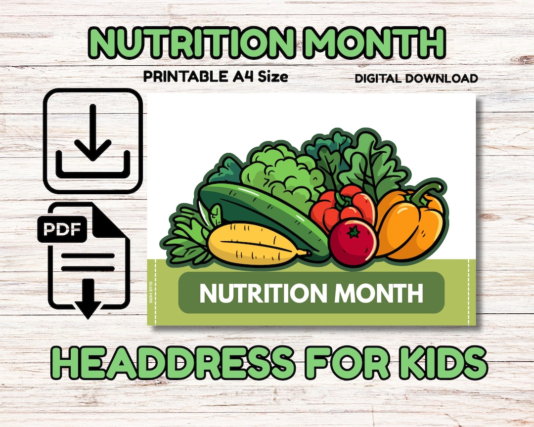 Nutrition Month Headdress Printable: DIY Food Crown Craft (PDF) - Etsy
