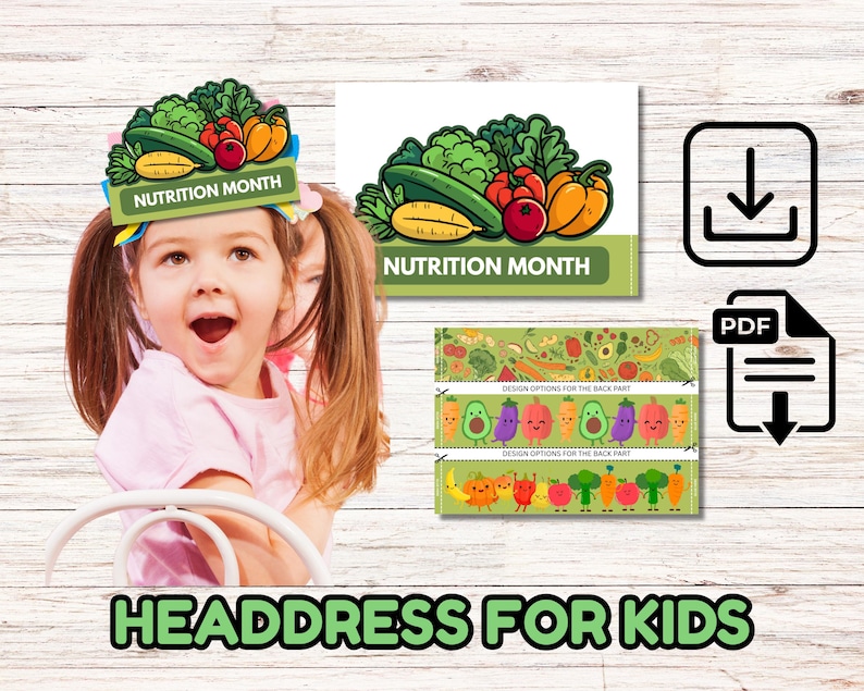 Nutrition Month Headdress Printable: DIY Food Crown Craft (PDF) - Etsy
