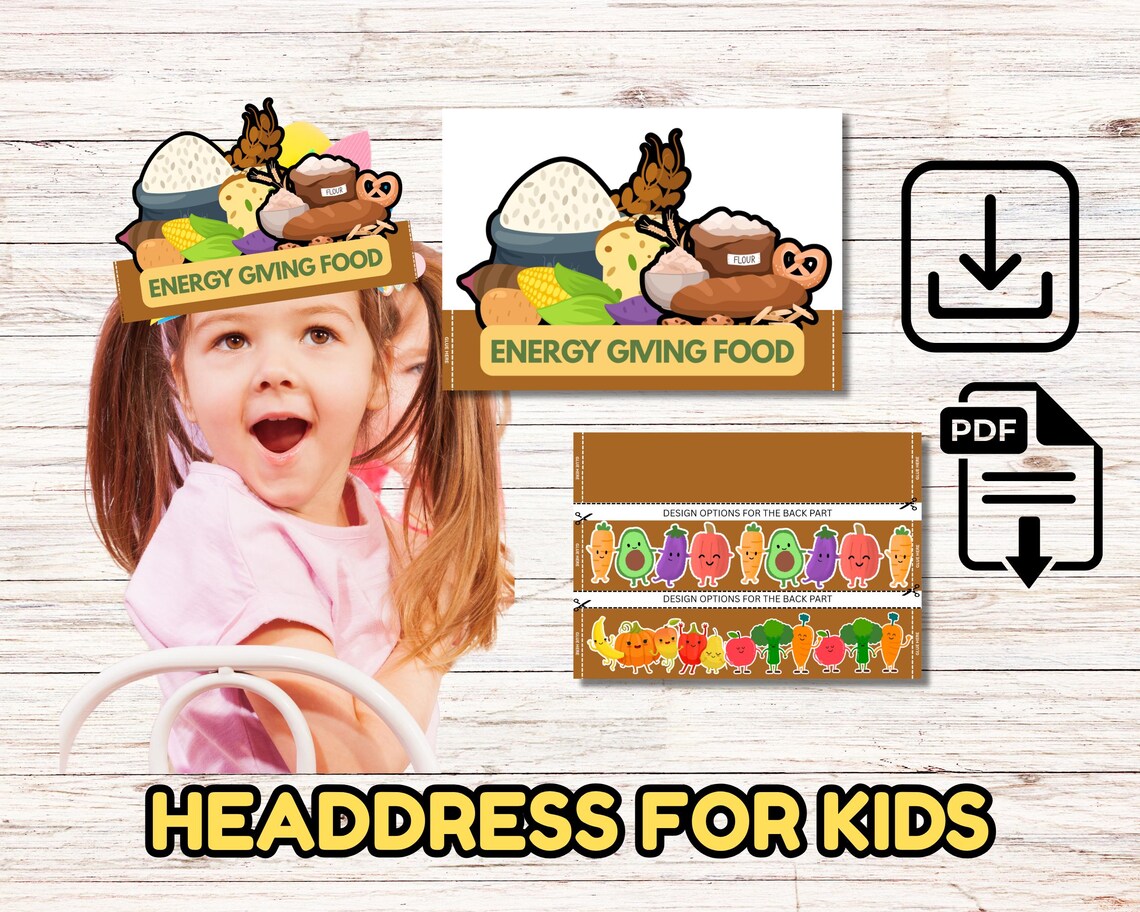 Nutrition Month Headdress: Printable Fruit & Vegetable Crown (PDF ...