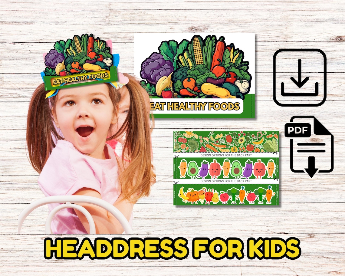 Nutrition Month Headdress: Printable Food Crown Craft (PDF File) - Etsy