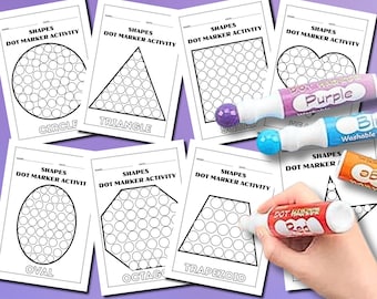 Shapes Dot Marker Worksheets: Toddler Learning Activity (Digital PDF)